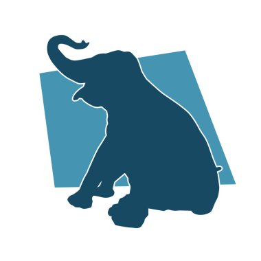 Büyük bir fil hayvanının silueti. Vahşi bir fil hayvanının silueti..