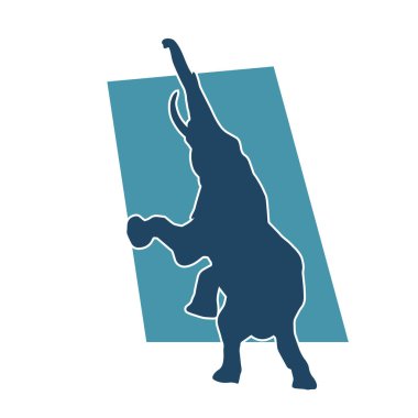 Büyük bir fil hayvanının silueti. Vahşi bir fil hayvanının silueti..