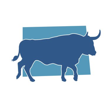 Vahşi bir bufalo hayvanı silueti. Vahşi bir bizon hayvanının silueti..