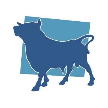 Vahşi bir bufalo hayvanı silueti. Vahşi bir bizon hayvanının silueti..