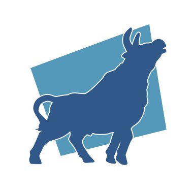 Vahşi bir bufalo hayvanı silueti. Vahşi bir bizon hayvanının silueti..