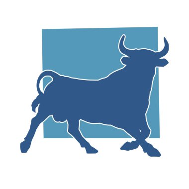 Vahşi bir bufalo hayvanı silueti. Vahşi bir bizon hayvanının silueti..