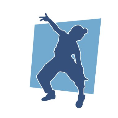 Dans eden sıradan bir kadın silueti. Dansçı bir kadının silueti..