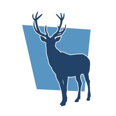 Geyik silueti boynuzlu vahşi orman hayvanı..