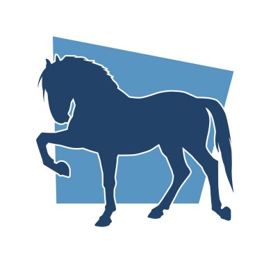 Koşan bir atın silueti. Koşan bir aygırın silueti.. 