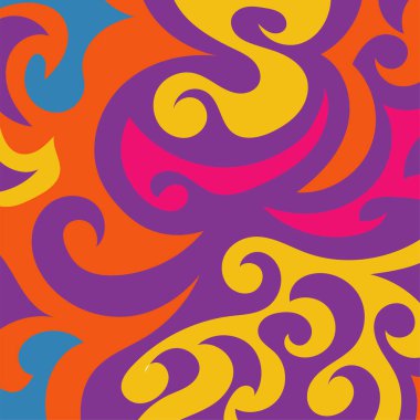 Girdap kıvrımlı doku süslemeleriyle soyut kare arkaplan.