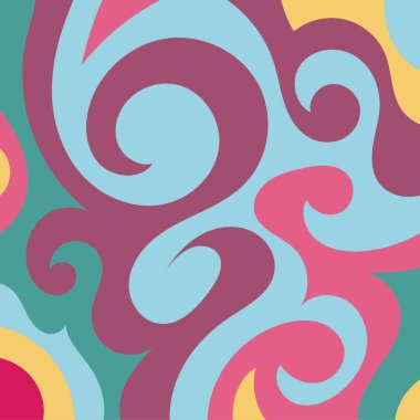 Girdap kıvrımlı doku süslemeleriyle soyut kare arkaplan.