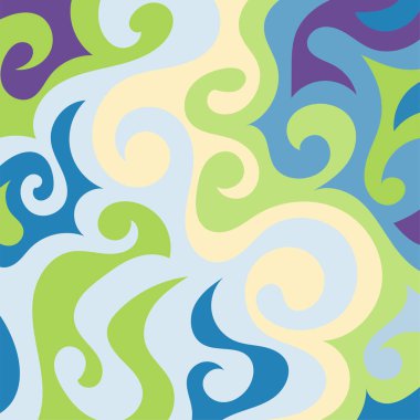 Girdap kıvrımlı doku süslemeleriyle soyut kare arkaplan.