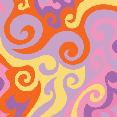 Girdap kıvrımlı doku süslemeleriyle soyut kare arkaplan.