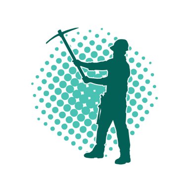 Balta taşıyan işçi kostümlü bir adamın silüeti..