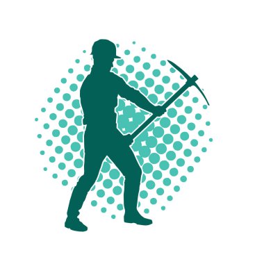 Balta taşıyan işçi kostümlü bir adamın silüeti..