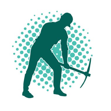 Balta taşıyan işçi kostümlü bir adamın silüeti..