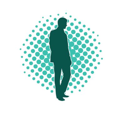 İş adamı kılığındaki kurumsal bir erkeğin silueti. 