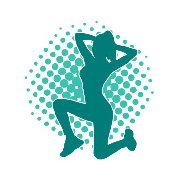 Dar kıyafetli genç, zayıf bir kadın modelin silueti. Dişi poziyonunda zayıf bir kadının silueti..