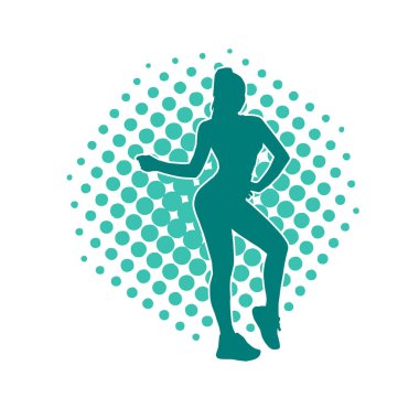 Dar kıyafetli genç, zayıf bir kadın modelin silueti. Dişi poziyonunda zayıf bir kadının silueti..