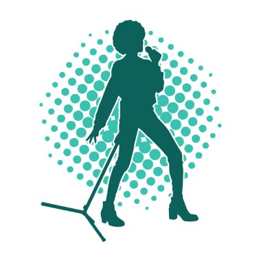 Klasik bir kadın şarkıcının silueti.