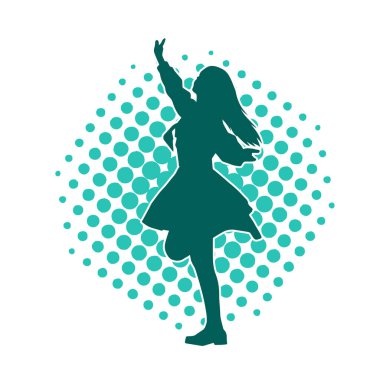 Dans eden sıradan bir kadın silueti. Dansçı bir kadının silueti..