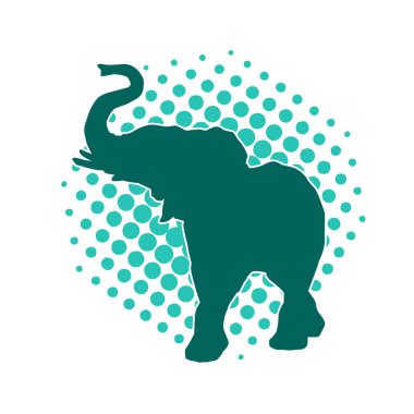 Büyük bir fil hayvanının silueti. Vahşi bir fil hayvanının silueti..