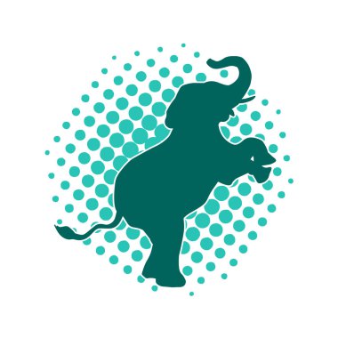 Büyük bir fil hayvanının silueti. Vahşi bir fil hayvanının silueti..