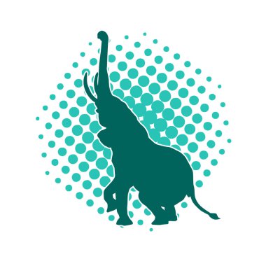 Büyük bir fil hayvanının silueti. Vahşi bir fil hayvanının silueti..