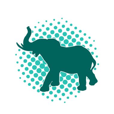 Büyük bir fil hayvanının silueti. Vahşi bir fil hayvanının silueti..