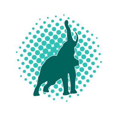 Büyük bir fil hayvanının silueti. Vahşi bir fil hayvanının silueti..