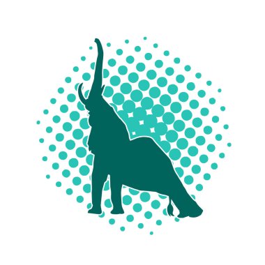 Büyük bir fil hayvanının silueti. Vahşi bir fil hayvanının silueti..