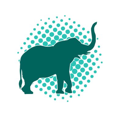 Büyük bir fil hayvanının silueti. Vahşi bir fil hayvanının silueti..