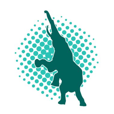 Büyük bir fil hayvanının silueti. Vahşi bir fil hayvanının silueti..