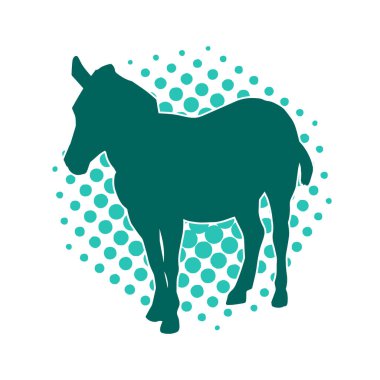 Beyaz arka planda izole edilmiş bir at hayvanı silueti.