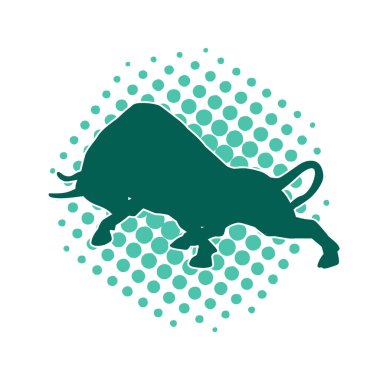 Vahşi bir bufalo hayvanı silueti. Vahşi bir bizon hayvanının silueti..