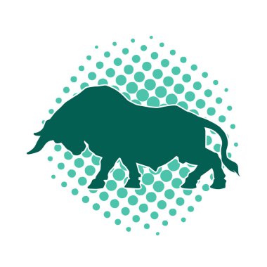 Vahşi bir bufalo hayvanı silueti. Vahşi bir bizon hayvanının silueti..