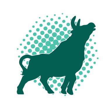 Vahşi bir bufalo hayvanı silueti. Vahşi bir bizon hayvanının silueti..