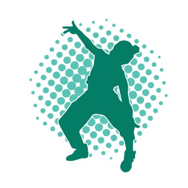 Dans eden sıradan bir kadın silueti. Dansçı bir kadının silueti..