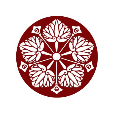 Japon klanı Kamon arması sembolü. Japon tarihi aile damgası sembolü.
