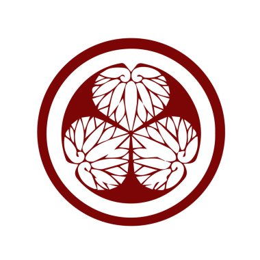 Japon klanı Kamon arması sembolü. Japon tarihi aile damgası sembolü.