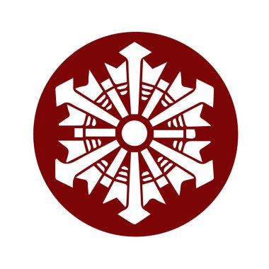 Japon klanı Kamon arması sembolü. Japon tarihi aile damgası sembolü.