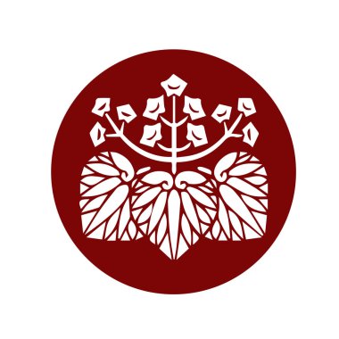 Japon klanı Kamon arması sembolü. Japon tarihi aile damgası sembolü.