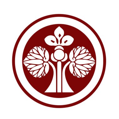 Japon klanı Kamon arması sembolü. Japon tarihi aile damgası sembolü.