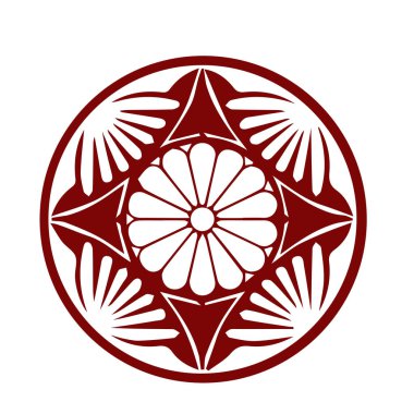 Japon klanı Kamon arması sembolü. Japon tarihi aile damgası sembolü.