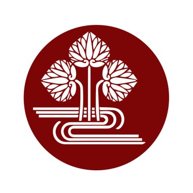 Japon klanı Kamon arması sembolü. Japon tarihi aile damgası sembolü.