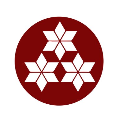 Japon klanı Kamon arması sembolü. Japon tarihi aile damgası sembolü.