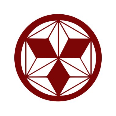 Japon klanı Kamon arması sembolü. Japon tarihi aile damgası sembolü.