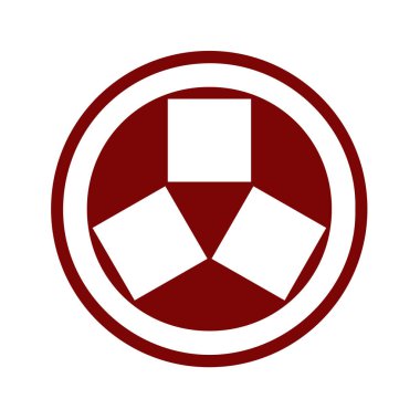 Japon klanı Kamon arması sembolü. Japon tarihi aile damgası sembolü.