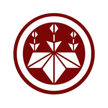 Japon klanı Kamon arması sembolü. Japon tarihi aile damgası sembolü.