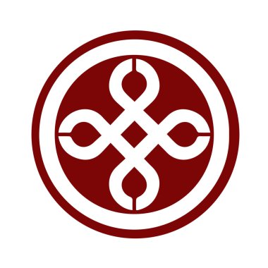 Japon klanı Kamon arması sembolü. Japon tarihi aile damgası sembolü.