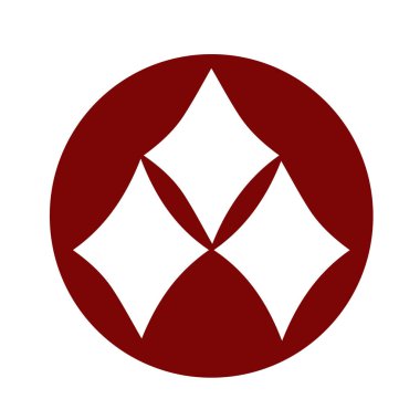 Japon klanı Kamon arması sembolü. Japon tarihi aile damgası sembolü.