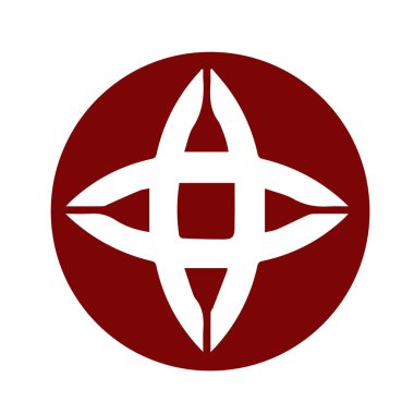 Japon klanı Kamon arması sembolü. Japon tarihi aile damgası sembolü.