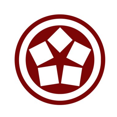 Japon klanı Kamon arması sembolü. Japon tarihi aile damgası sembolü.