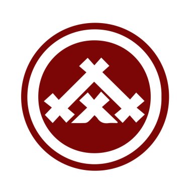 Japon klanı Kamon arması sembolü. Japon tarihi aile damgası sembolü.